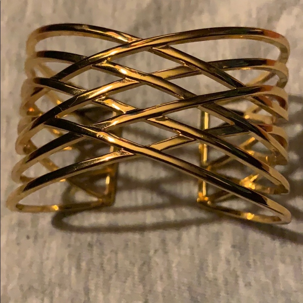 Gorjana gold cuff crossover bracelet